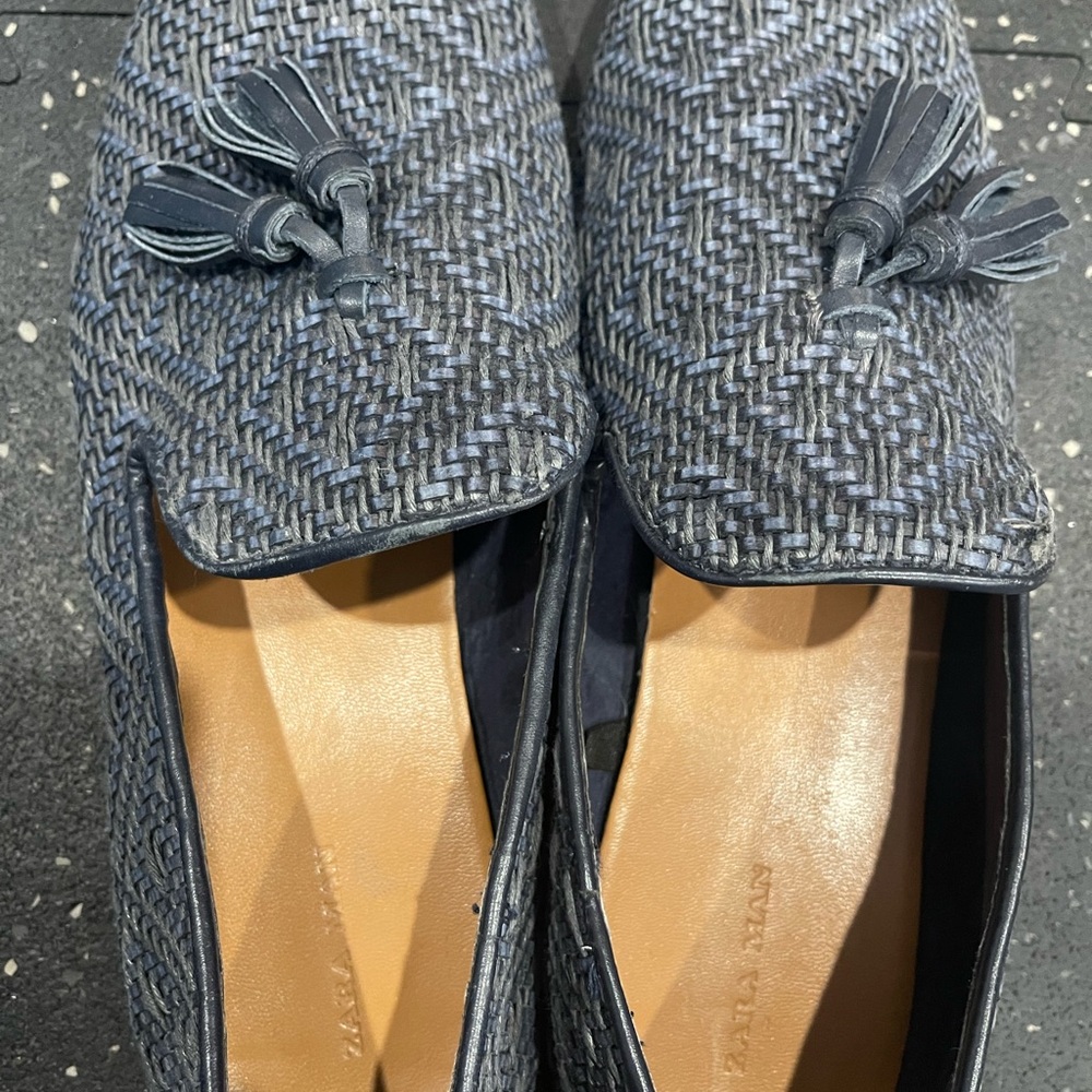 Zara mens Blue Loafers with Tassels